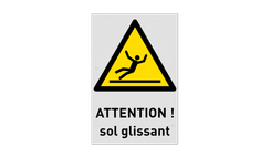 Autocollant ou panneau - W011 - Sol glissant