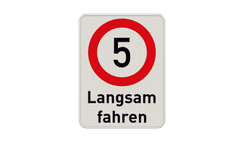 Verkehrsschild Langsam fahren - 5 km/h - reflektierend